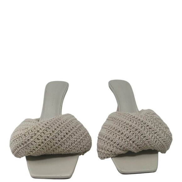 Studio Amelia Crochet Twisted Front Mules Heels Open Toe Slip On Leather Size 7 - Picture 3 of 12